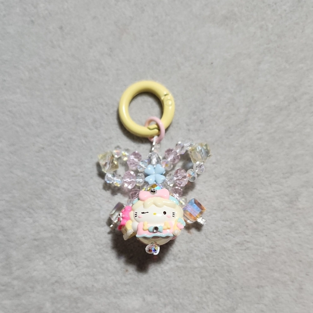 Charming Pastel Keychain with Cute Hello Kitty